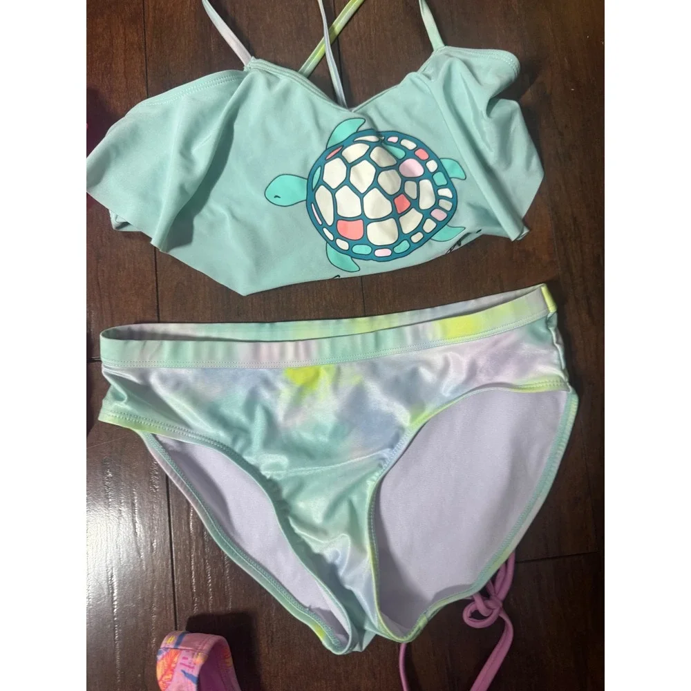 Wonder Nation Girls Swimwear Lot Size 10-12 Multicolor Good Mixed Styles 11pc